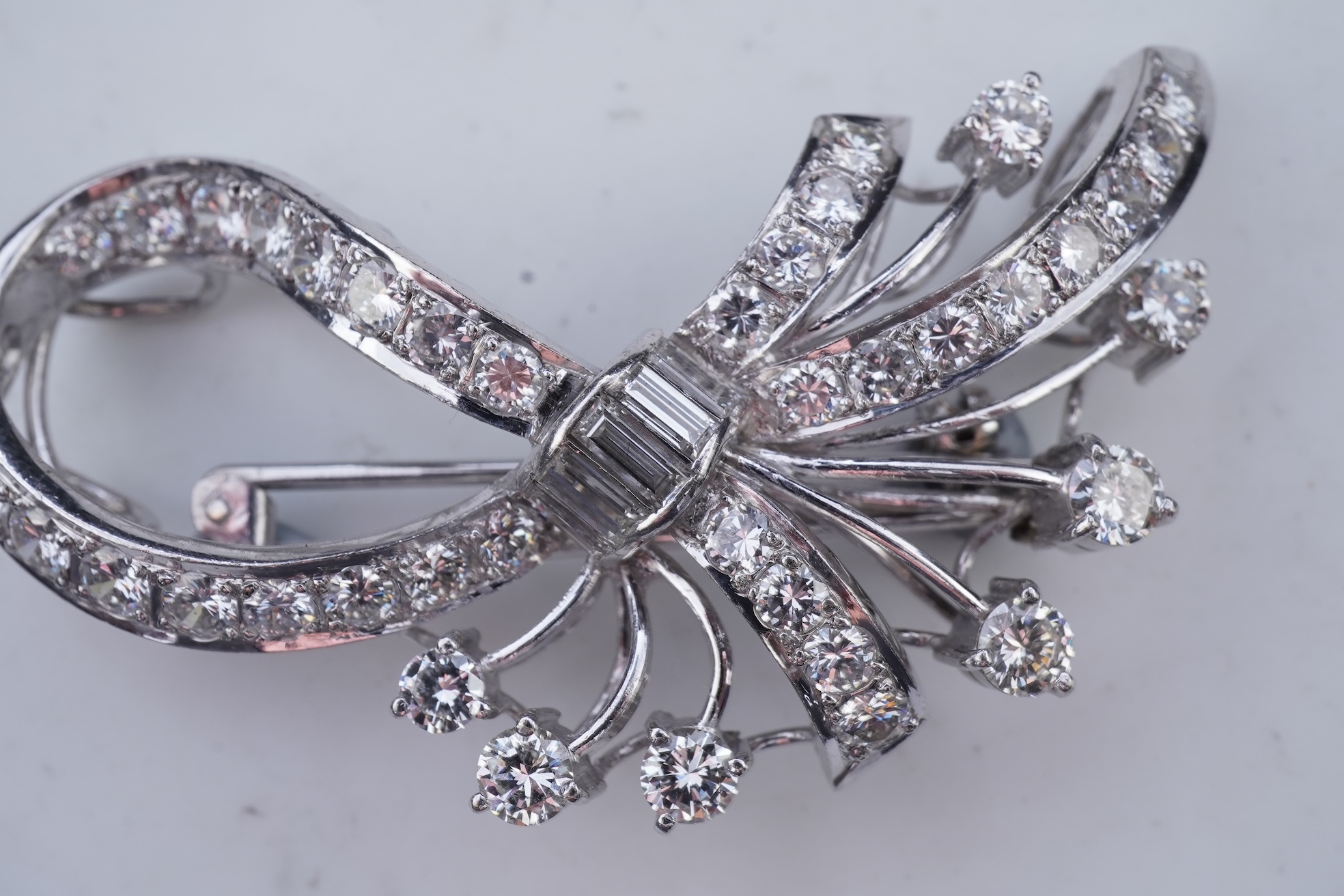 A diamond brooch, mid 20th century